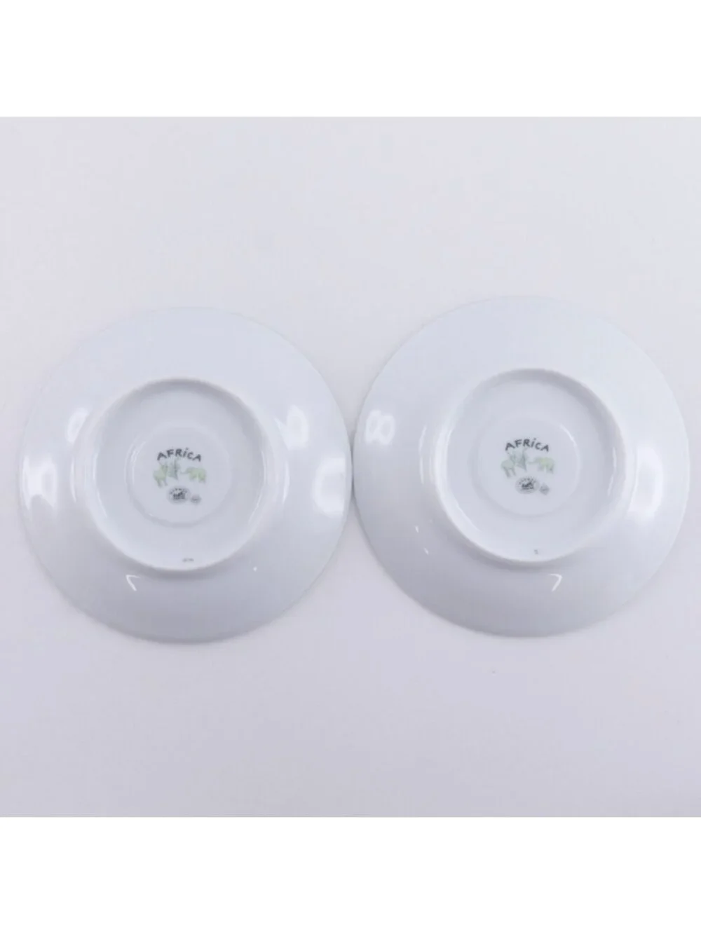 Hermes Green Demitasse Cup & Saucer Pair Set Africa Ceramic Yellow Tableware